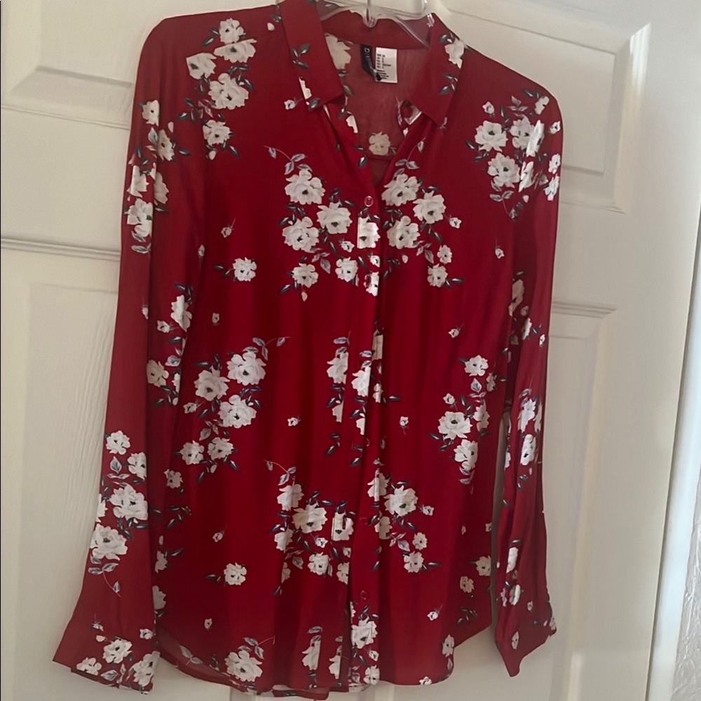 Floral Red Women's Top